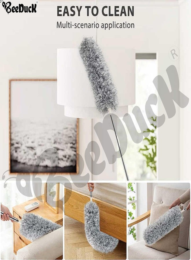 BeeDuck Microfiber Feather Duster Bendable & Extendable High Ceiling Fans Cleaning Duster with 100 inches Expandable Pole Handle Washable Duster for High Ceiling Fans (Long Fan Duster) - Image 3